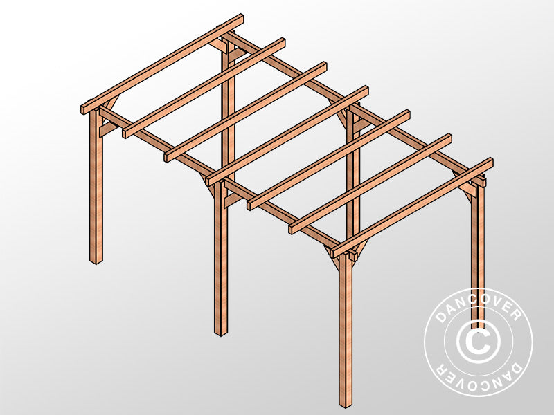 Holzpergola Linares, 3x5x2,64m, Braun