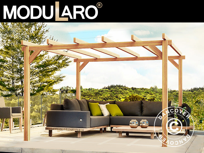 Holzpergola Linares, 3x6x2,64m, Braun