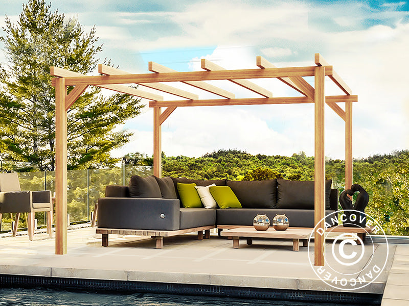 Holzpergola Linares, 3x6x2,64m, Braun