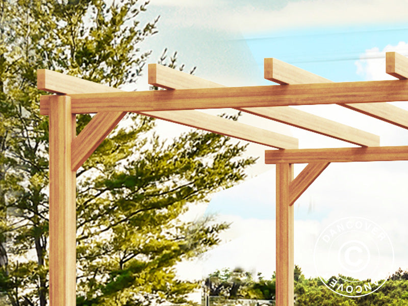 Holzpergola Linares, 3x6x2,64m, Braun