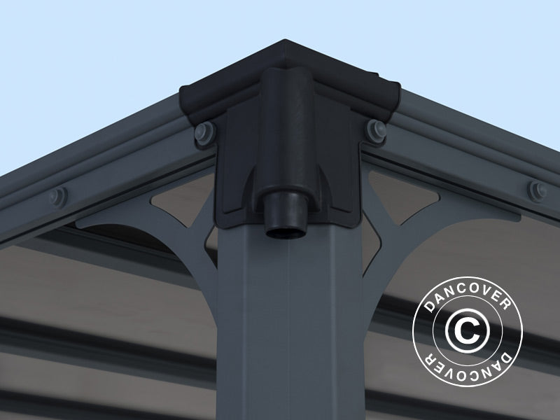 Tuinpaviljoen Milano 3000, Palram/Canopia, 3,09x3,09x2,25m, Grijs