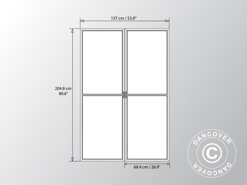 Orangery, gazebo LEDRO, 8.7 m², Palram/Canopia, 2.95x2.95x2.76 m, Grey