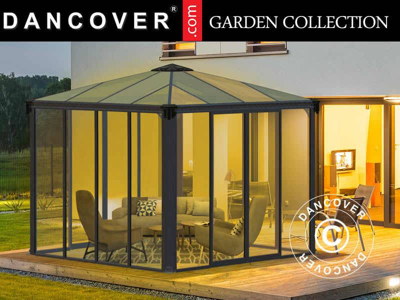 Orangery, gazebo LEDRO, 8.7 m², Palram/Canopia, 2.95x2.95x2.76 m, Grey