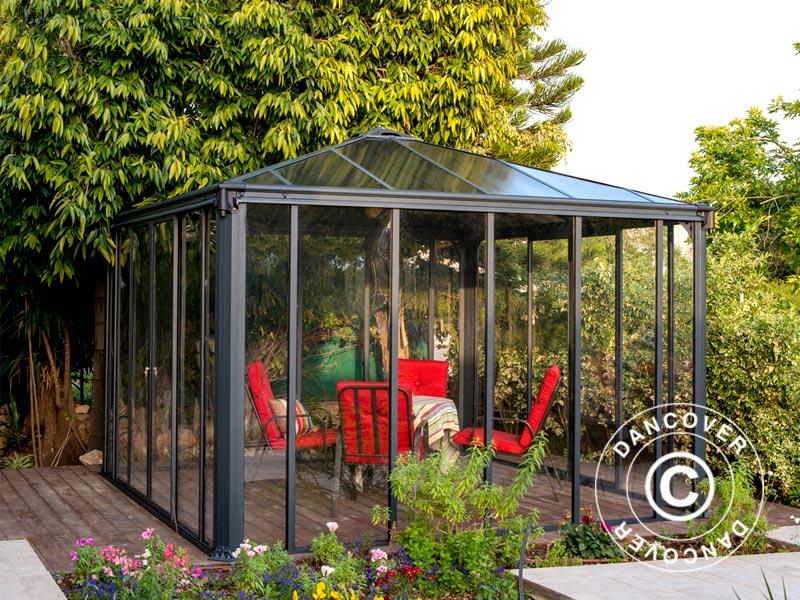 Orangery, gazebo LEDRO, 12.96 m², Palram/Canopia, 3.6x3.6x2.95 m, Grey