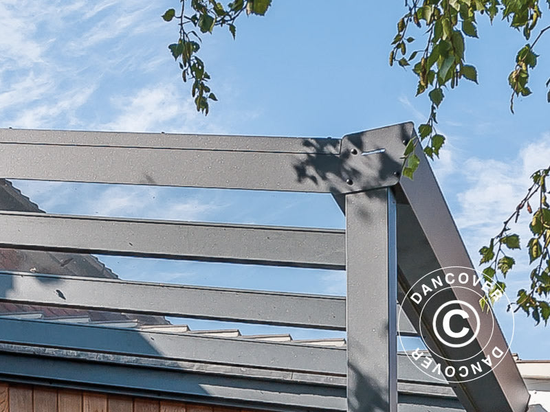 Patio Cover Expert w/Glass Roof, 4x3 m, Anthracite