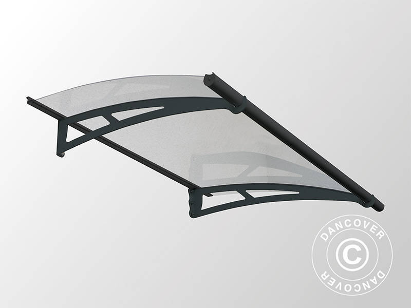 Marquesina para puerta Aquila, Palram/Canopia, 0,915x1,505m, Gris oscuro/Traslúcido