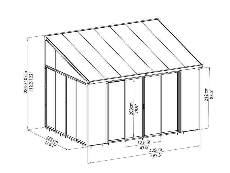 Jardin d'hiver SanRemo, Palram/Canopia, 3x4,25m Blanc