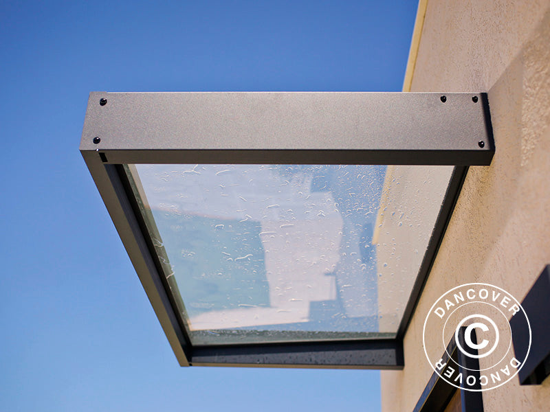 Deurluifel Sophia 1600, Palram/Canopia, 0,95x1,6x0,17m, Donkergrijs/Transparant