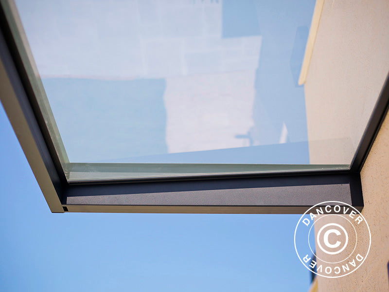 Auvent de porte Sophia 2150, Palram/Canopia, 0,95x2,15x0,17m, Gris foncé/Transparent