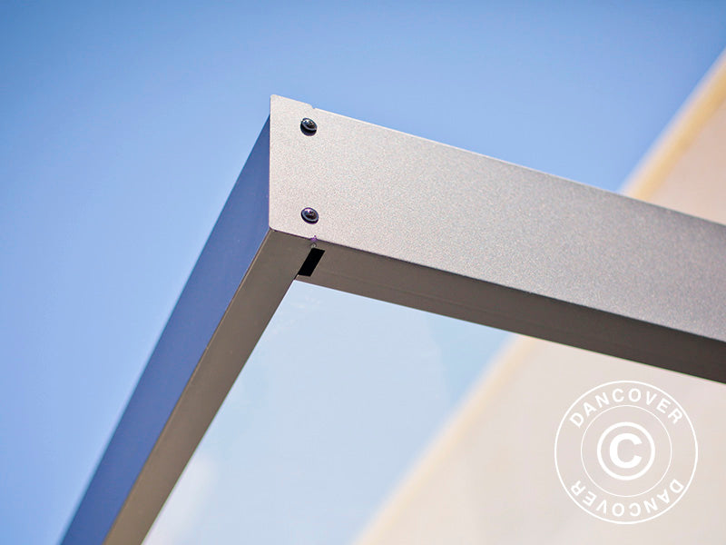 Deurluifel Sophia 2150, Palram/Canopia, 0,95x2,15x0,17m, Donkergrijs/Transparant