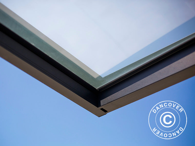 Auvent de porte Sophia 2150, Palram/Canopia, 0,95x2,15x0,17m, Gris foncé/Transparent