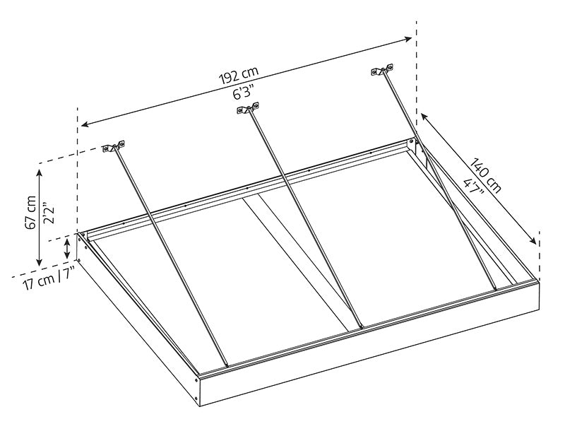 Canopy Sophia XL 2000, Palram/Canopia, 1.40x1.92x0.17 m, Dark Grey/Clear