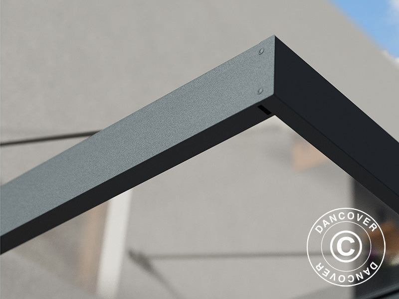 Türvordach Sophia XL 3000, Palram/Canopia, 1,40x2,86x0,17m, Dunkelgrau/Klar