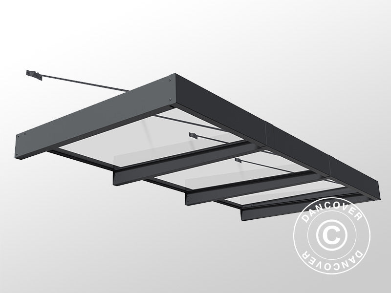 Marquise Sophia XL 3000, Palram/Canopia, 1,40x2,86x0,17m, Gris foncé/Transparent