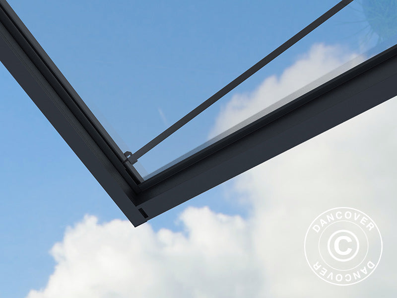 Deurluifel Sophia XL 5000, Palram/Canopia, 1,40x4,71x0,17m, Donkergrijs/Helder