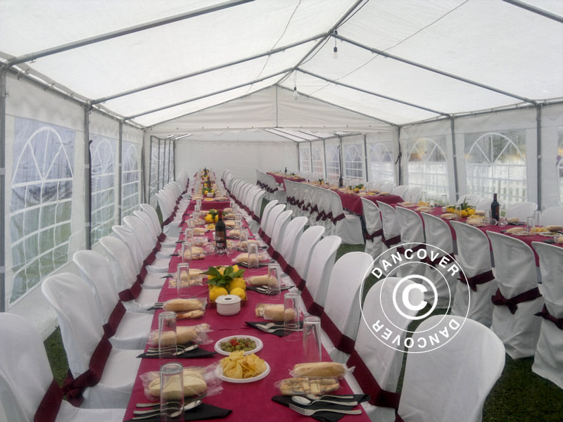 Carpa para fiestas PLUS 4x10m PE 700, Blanco
