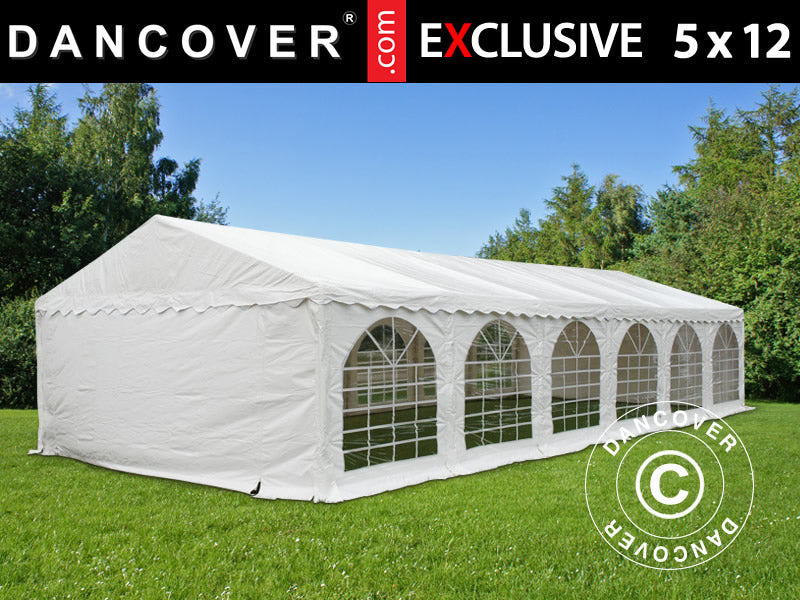 Partyzelt Exclusive 5x12m PVC 900, Weiß