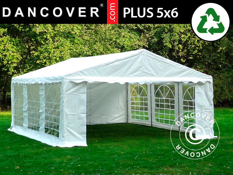 Partyzelt PLUS 5x6m PE 700, Weiß