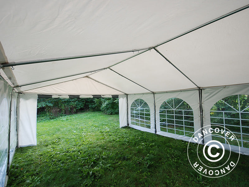 Partyzelt Original 5x6m PVC 900, Grau/Weiß