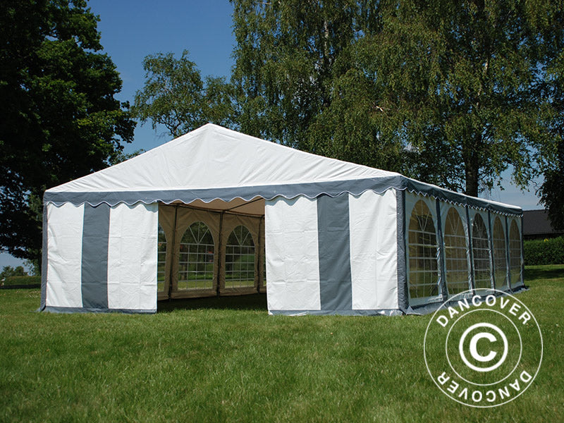 Partytent Original 5x10m PVC 900, Grijs/Wit