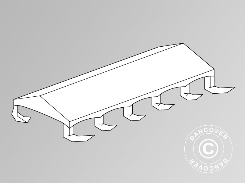 Cubierta para el techo para Carpa para fiesta Original 5x10m PVC, "Arched", Blanca