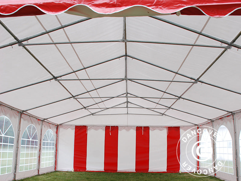 Partyzelt Exclusive 6x10m PVC, Rot/Weiß
