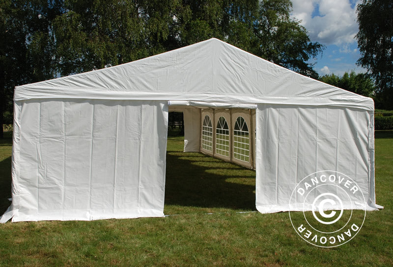 Partyzelt Exclusive 6x12m PVC 900, "Arched", Weiß