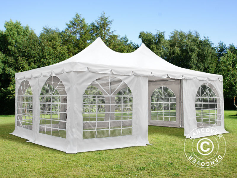 Šator za zabave Pagoda PRO 4x6m PVC, Bijela