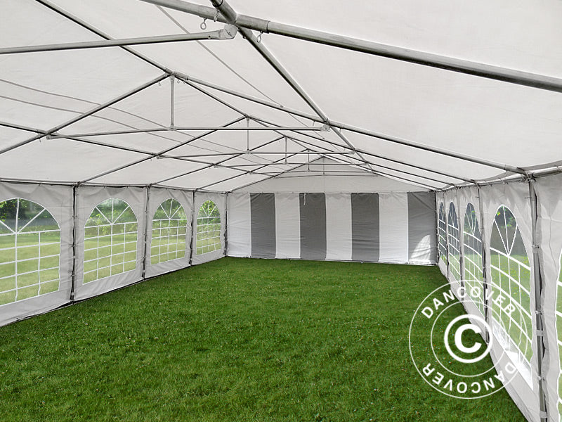 Carpa para fiestas, Exclusive CombiTents® 900 6x12m, 4 en 1, Blanco/Gris