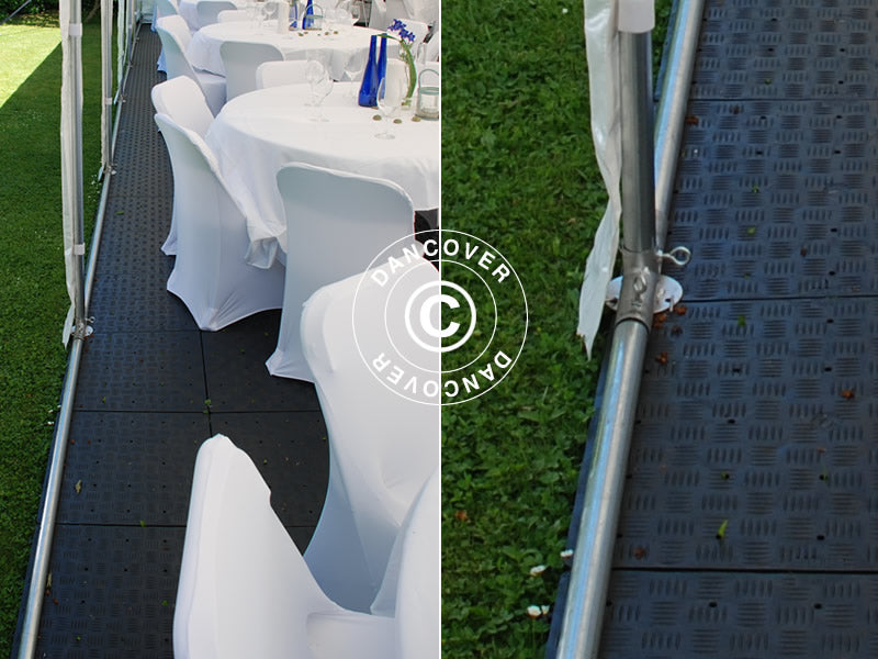 Partyzelt, Exclusive CombiTents® 900 6x12m, 4-in-1, Grau/Weiß