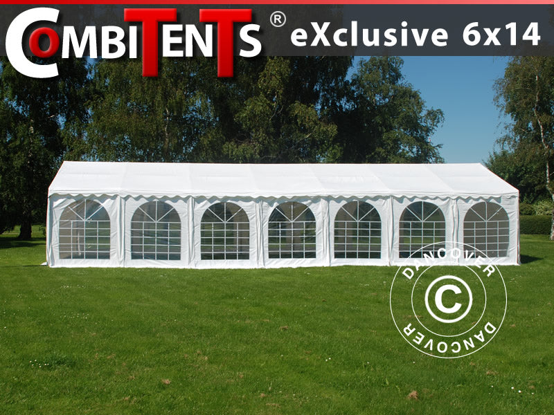 Carpa para fiestas, Exclusive CombiTents® 900 6x14m, 5-i-1, Blanco