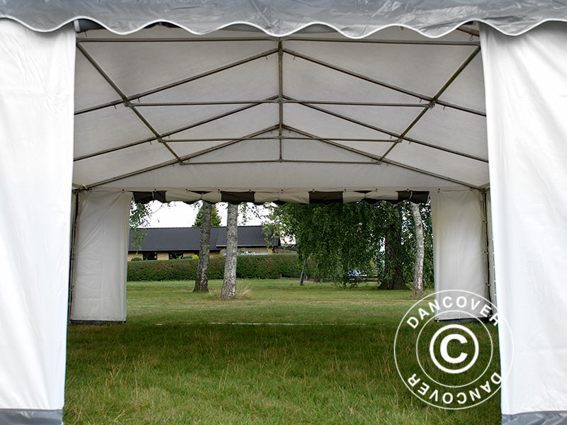 Partyzelt Original 6x8m PVC 900, Grau/Weiß