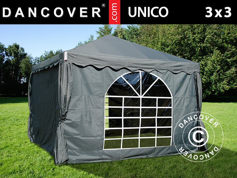 Partyzelt UNICO 3x3m, Dunkelgrau