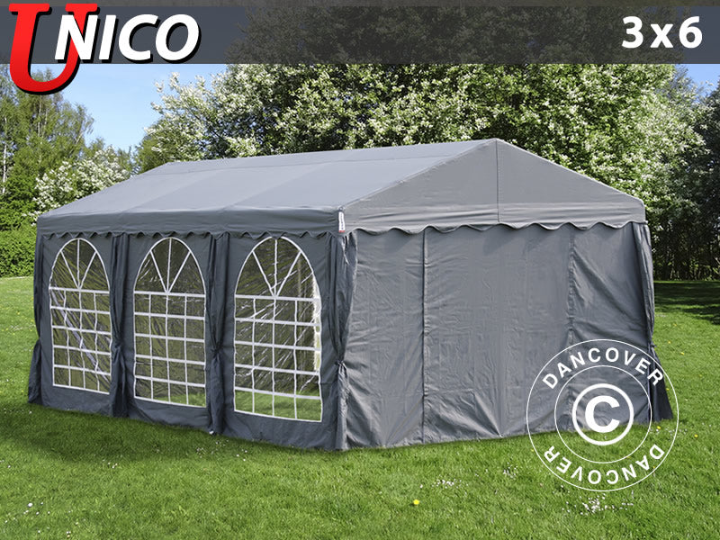 Partyzelt UNICO 3x6m, Dunkelgrau
