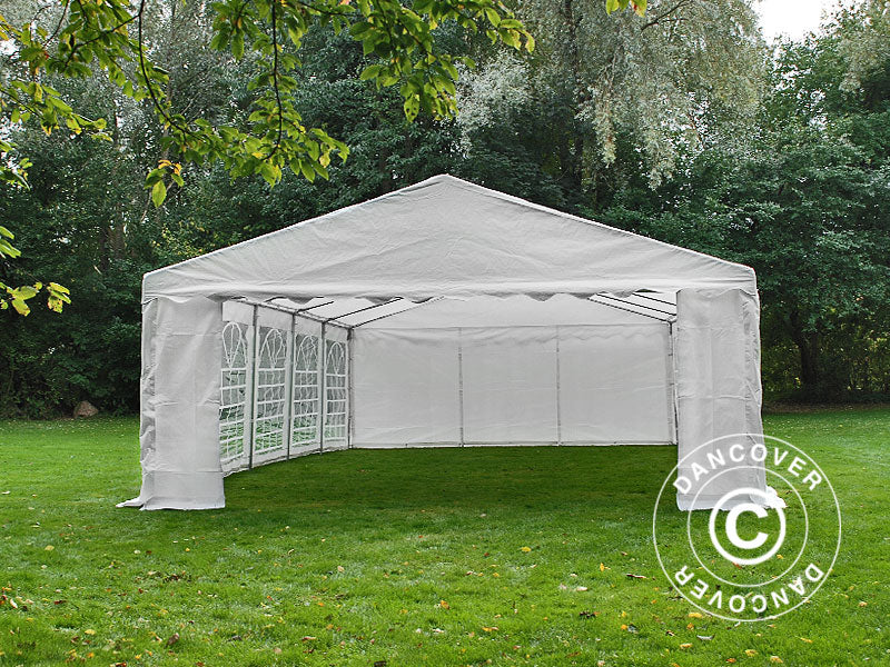 Carpa para fiestas PLUS 5x10m PE 700, Blanco + Armazón de fundamento