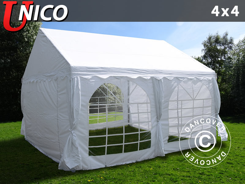 Partyzelt UNICO 4x4m, Weiß