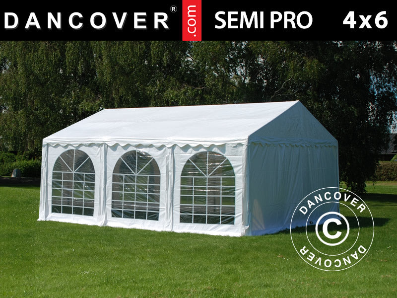 Tendone per feste SEMI PRO Plus 4x6m PVC 900, Bianco