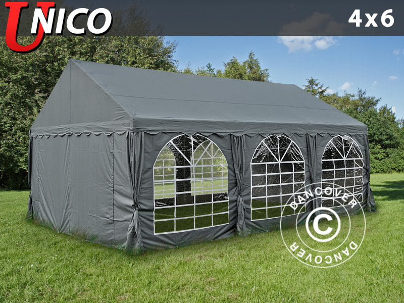 Partyzelt UNICO 4x6m, Dunkelgrau