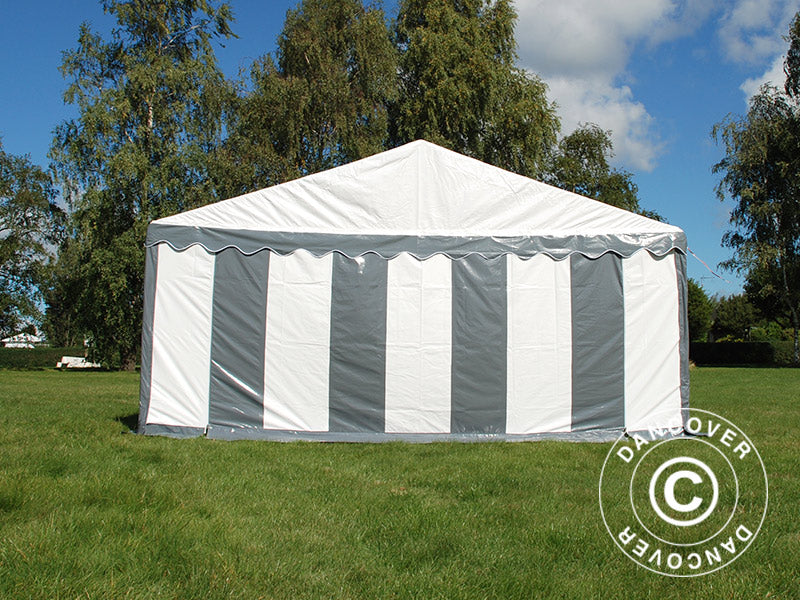 Partyzelt Original 4x8m PVC 900, Grau/Weiß