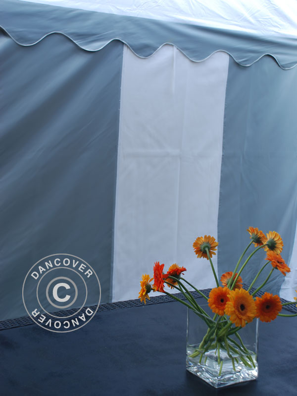 Partyzelt Original 4x8m PVC 900, Grau/Weiß