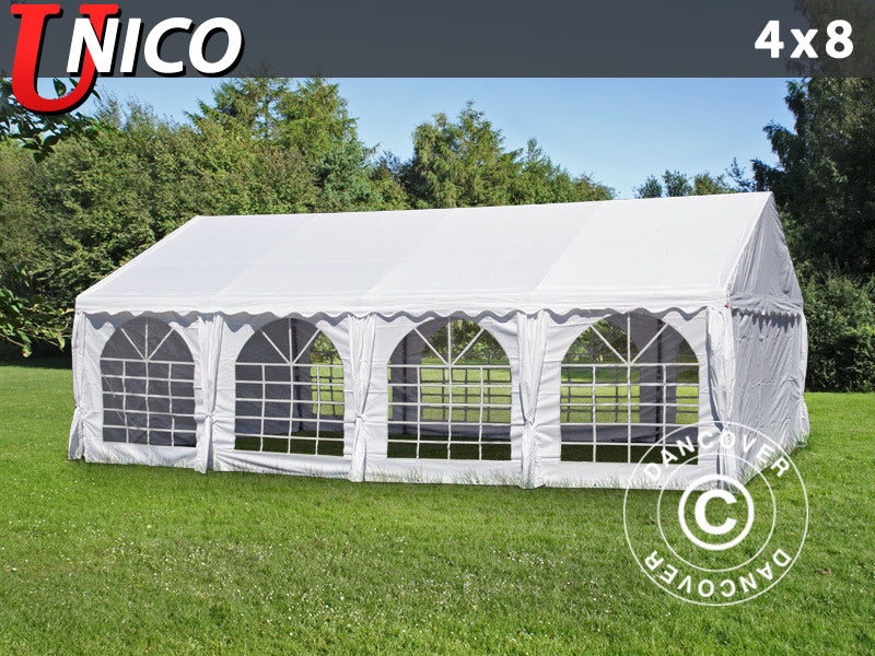 Partyzelt UNICO 4x8m, Weiß