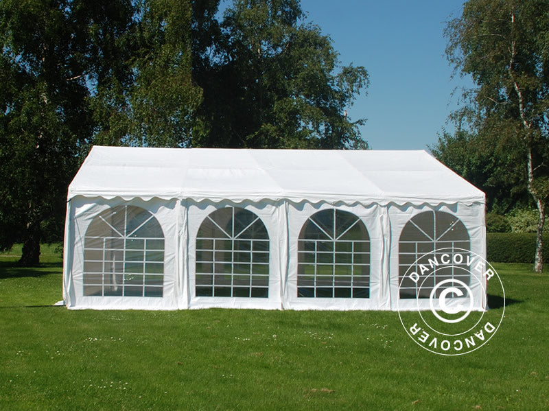 Partyzelt SEMI PRO Plus 5x8m PVC 900, Weiß