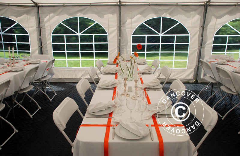 Partyzelt Original 5x8m PVC 900, Grau/Weiß