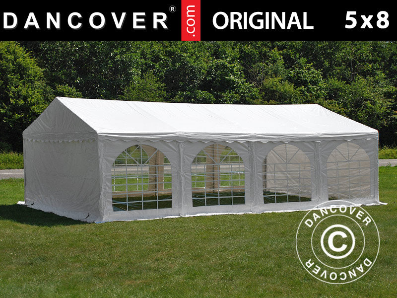 Partyzelt Original 5x8m PVC 900, Weiß