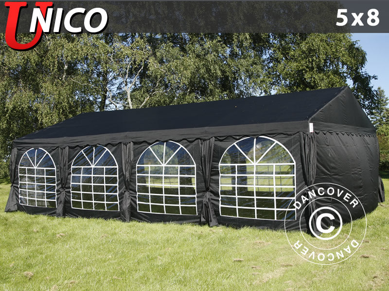 Partyzelt UNICO 5x8m, Schwarz