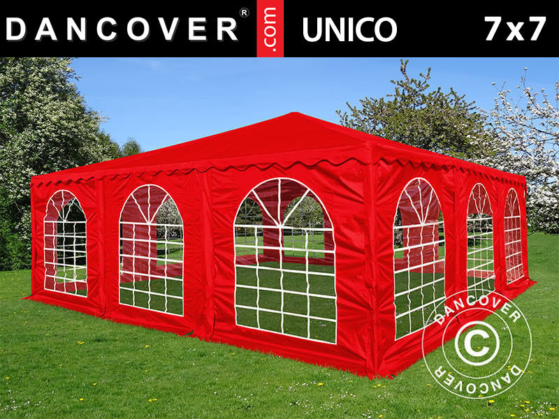 Partyzelt Pagoda UNICO 7x7m, Rot