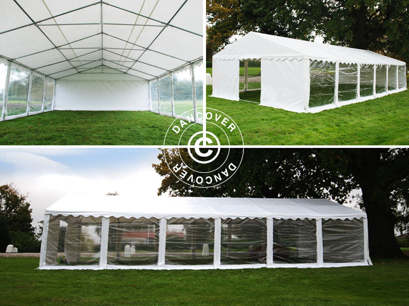 Marquee Exclusive 6x12 m PVC 900, White, Panorama