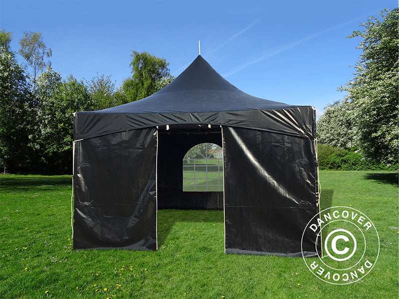 Pagoden-Partyzelt PartyZone 4x4m, PVC, schwarz