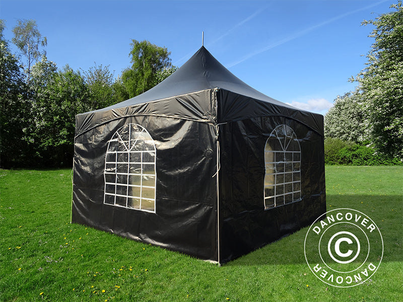 Pagoden-Partyzelt PartyZone 4x4m, PVC, schwarz