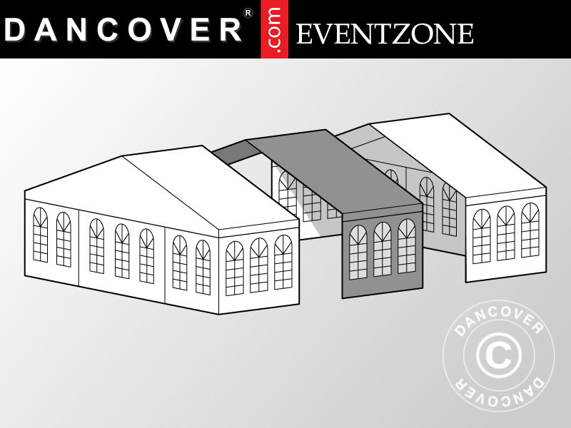 3m pratęsimas profesionaliai šventinei palapinei EventZone 9x9m PVC, Balta